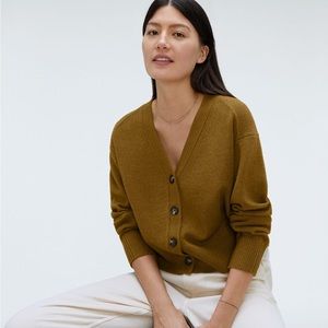 Everlane Cashmere Cardigan Mustard Sweater